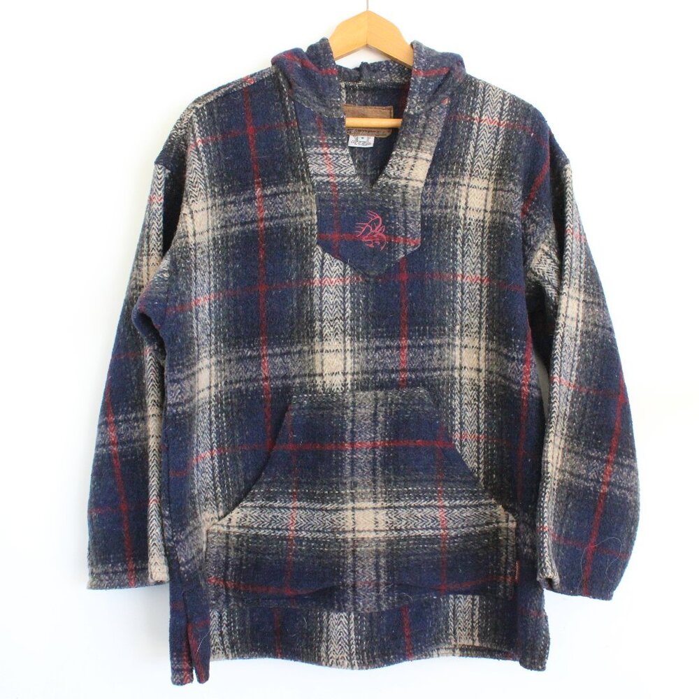 Legendary Whitetails Heavy Thick Plaid Drug Rug Pullover Baha Hoodie Blue M